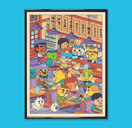 Poster - Print "Udon-ya" - Size 30x40 cm - YEAAAH! STUDIO