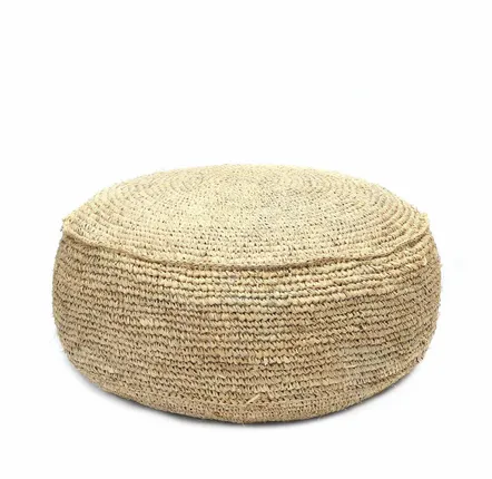 Ottomans - The Raffia Flores Pouffe - Natural - BAZAR BIZAR LIVING