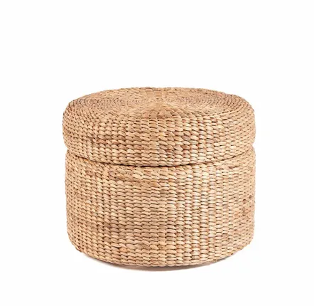 Ottomans - The Circle Storage Ottoman - Natural - BAZAR BIZAR LIVING
