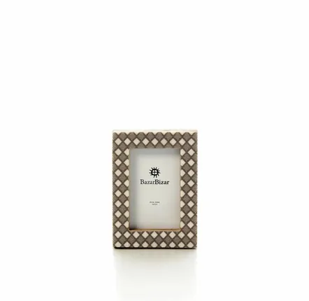 Cadres - Le Cadre Diamond Cut - Blanc Marron - 5x7 - BAZAR BIZAR LIVING