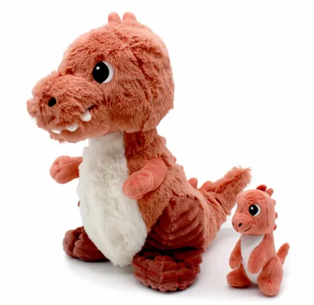 Soft toy - The Ptipotos Mom-Baby T-rex Plush - LES DEGLINGOS