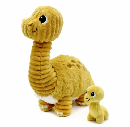 Soft toy - Plush Diplodocus Mom-baby The Ptipotos - LES DEGLINGOS