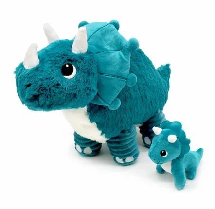 Soft toy - Triceratops plush mom-baby Les Ptipotos - LES DEGLINGOS