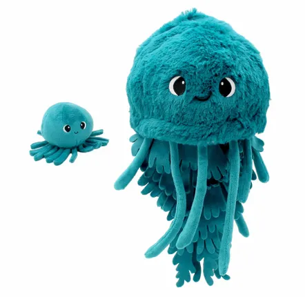 Soft toy - The Ptipotos mom-baby jellyfish plush - LES DEGLINGOS