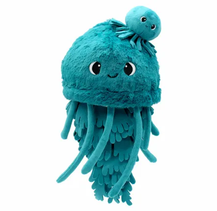 Soft toy - The Ptipotos mom-baby jellyfish plush - LES DEGLINGOS