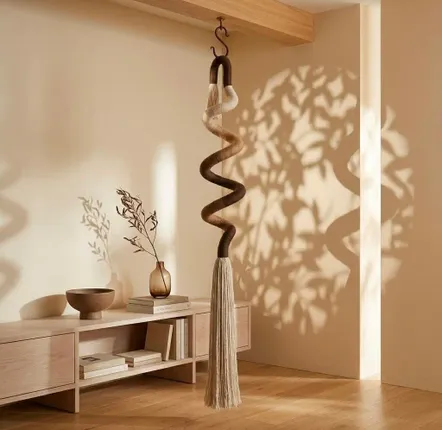 Decorative objects - Celestial Spiral: Handmade Sculptural Textile Installation Suspended - SARMAL DESIGN