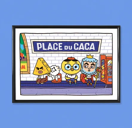 Poster - Print " Place du caca” - A4 size - YEAAAH! STUDIO