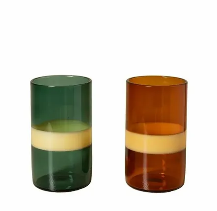 Verres - S/4 gobelets bicolores Twiggy - CHEHOMA