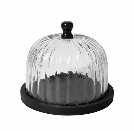 Boîtes de conservation - Petit plateau noir et cloche Pumkin - CHEHOMA
