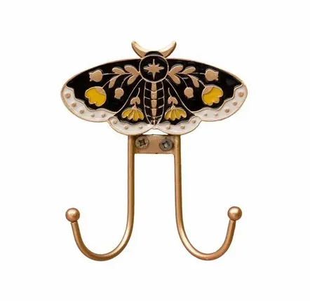 Quincaillerie d'art - Crochet papillon noir et jaune - CHEHOMA