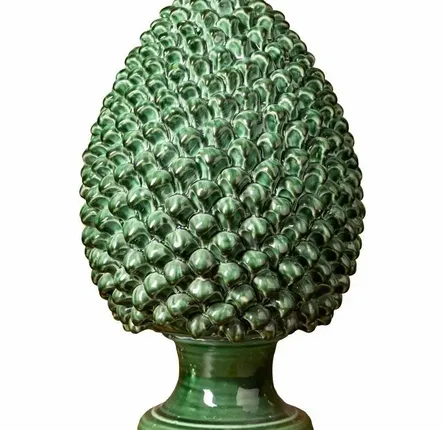 Sculptures, statuettes et miniatures - Grand artichaut céramique verte sur pied - CHEHOMA