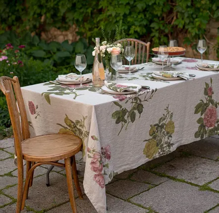 Torchons - Nappe en Lin 100% │ ROSES - LINOROOM 100% LINEN TEXTILES