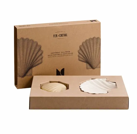 Cadeaux - COFFRET SAVON PORTE SAVON CALYPSO - MONOCHROMIC CERAMIC