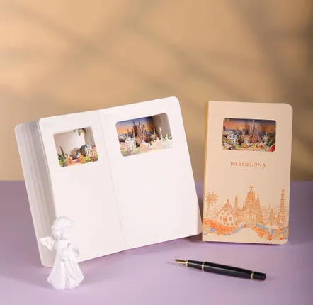 Papeterie bureau - 3D Paper Art Notebook – Barcelona - BUDDHIHERZ