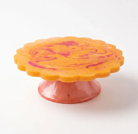 Ménagères - Présentoir à pâtisserie festonné | Résine coulée à la main | 7 pouces - CASA AMAROSA