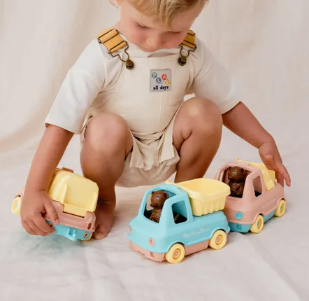 Accessoires de jardinage - Camion Benne Petit Ours Brun - Jouet fabriqué en France et recyclé - SIMPLE. (BY LE JOUET SIMPLE)