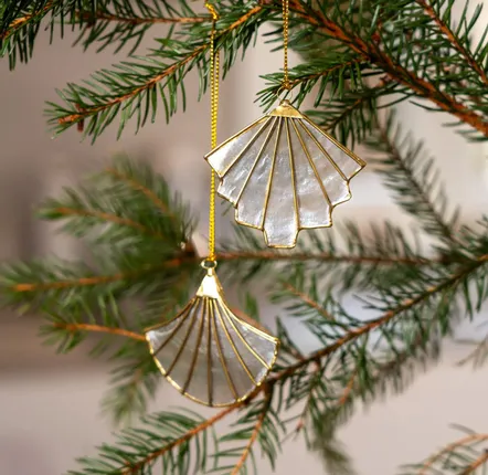 Other Christmas decorations - Trim art deco zigzag capiz - KINTA