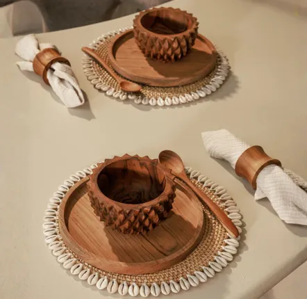 Bowls - Teak Pineapple Bowl - Small - DESIGN TRIP