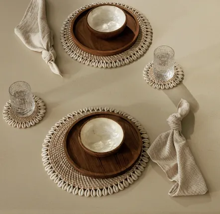 Bowls - Teak and mother-of-pearl bowl - DESIGN TRIP