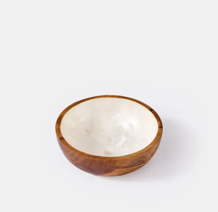Bowls - Teak and mother-of-pearl bowl - DESIGN TRIP
