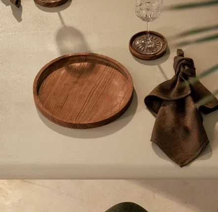 Dessous de plat - Dessous de bouteille en bois de teck - 10 cm - DESIGN TRIP