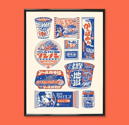 Affiches - Affiche "Instant Noodles" - Format 30x40cm - YEAAAH! STUDIO