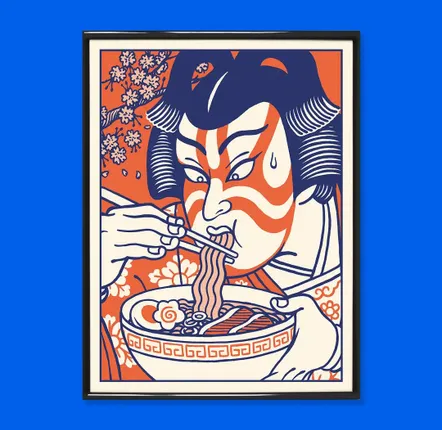 Affiches - Affiche « Kabuki Ramen » (format 50x70cm, 30x40cm ou A4) - YEAAAH! STUDIO