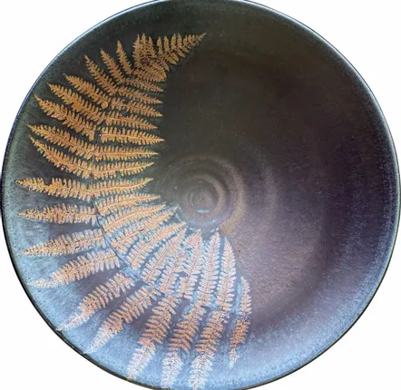 Ceramic - Large golden fern cup - CÉRAMIQUE HELENE RAYMOND