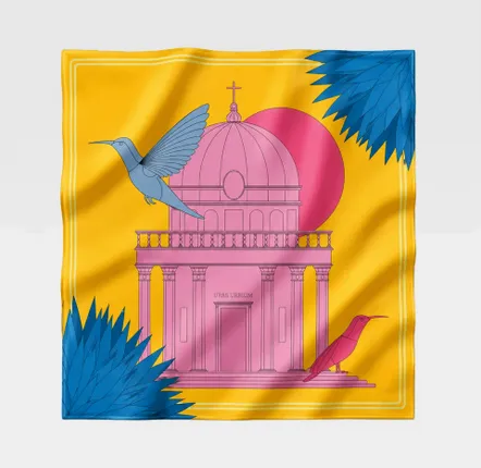 Foulards et écharpes - Foulard en soie URBS Tempietto - URBS ROMA