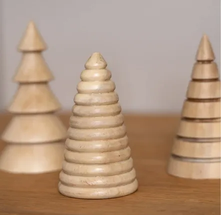 Other Christmas decorations - Christmas trees acacia wood with rings - KINTA