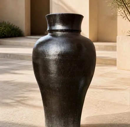 Pots de fleurs - AMPHORA III – Amphore monumentale émaillée contemporaine - CERAMIC FACTORY