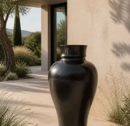 Pots de fleurs - AMPHORA III – Amphore monumentale émaillée contemporaine - CERAMIC FACTORY