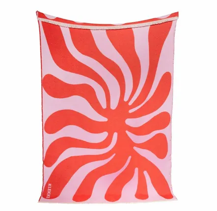 Plaids - Plaid en coton rouge et rose - KLEKKS NO. 5 - KLEKKS