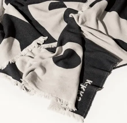 Plaids - Plaid en coton noir et blanc - KLEKKS NO. 8 - KLEKKS