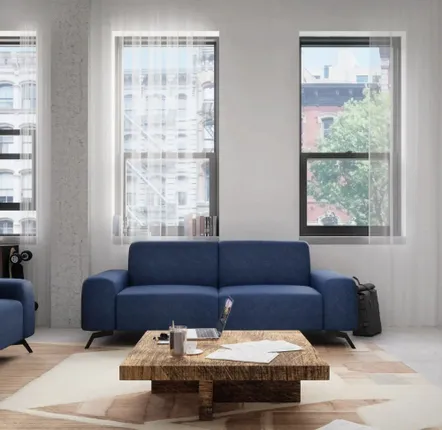 Sofas for hospitalities & contracts - 2-Seater Sofa SOHO - Deep Blue - CITY SOFA