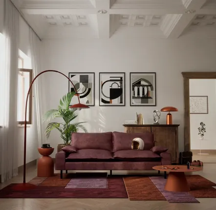 Sofas for hospitalities & contracts - 2-Seater Sofa AVENTINE - Burgundy - CITY SOFA