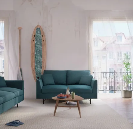 Sofas for hospitalities & contracts - 2-Seater Sofa ALFAMA - Deep Blue - CITY SOFA