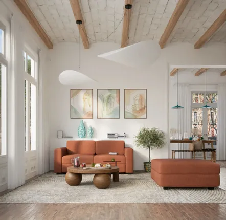 Sofas for hospitalities & contracts - 2-Seater Modular Sofa GRACIA - Terracotta - CITY SOFA