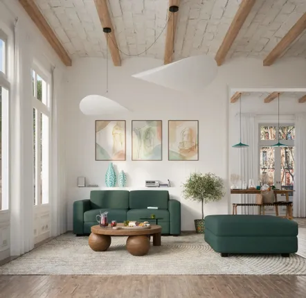 Sofas for hospitalities & contracts - 2-Seater Modular Sofa GRACIA - Green - CITY SOFA