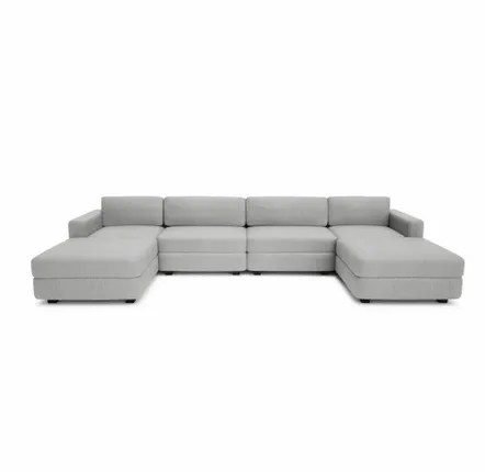 Canapés pour collectivités - Canapé modulable GRACIA - en U 180 x 360 x 180 cm - Gris - CITY SOFA