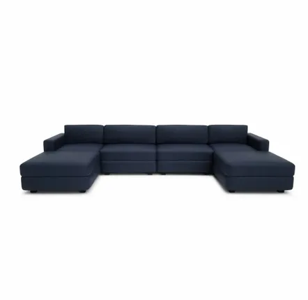 Canapés pour collectivités - Canapé modulable GRACIA - en U 180 x 360 x 180 cm - Bleu foncé - CITY SOFA