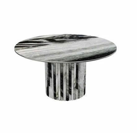 Tables de jardin - Table à manger - 150X150X75cm - Ocel - Marbre Panda - STONE VALLEY