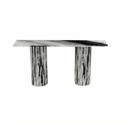 Tables de jardin - Table console - 180X40X85cm - Ombrure - Marbre Panda - STONE VALLEY