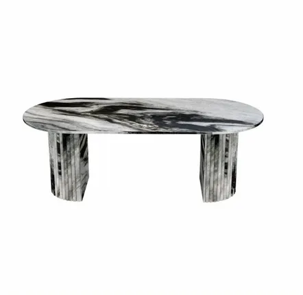 Lawn tables - Dining Tables -200X100X75 cm - Refleko - Marbre Panda - STONE VALLEY