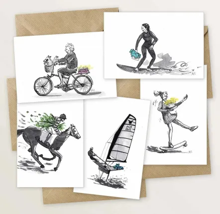 Card shop - 5 birthday cards: special delivery! - TABLE À CARTES