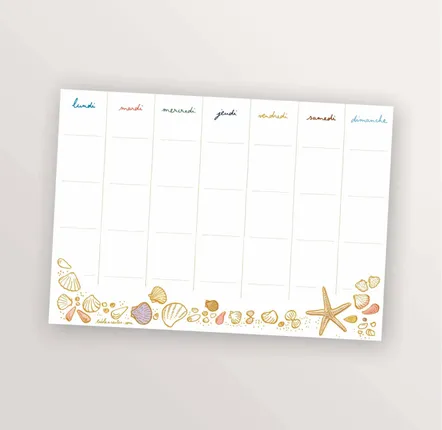 Stationery - Magnetic weekly planner - Pad of 52 tear-off sheets - TABLE À CARTES