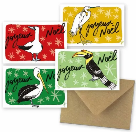 Card shop - 4 mini cards - Merry Christmas! - TABLE À CARTES