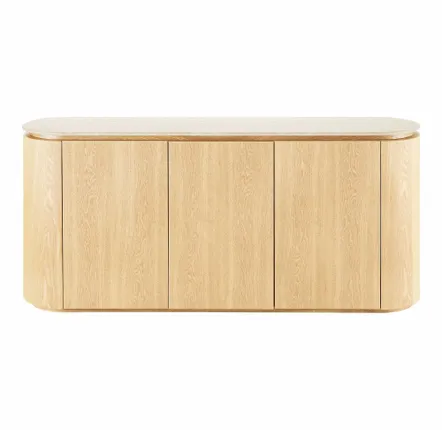 Buffets - Buffet Larvik, placage en granit/frêne, naturel/blanc cassé, 180x40x85 cm - HOUSE NORDIC