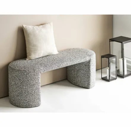 Bancs - Westport Bench, bouclé, noir/blanc, 120x45x44 cm, HN1243 - HOUSE NORDIC