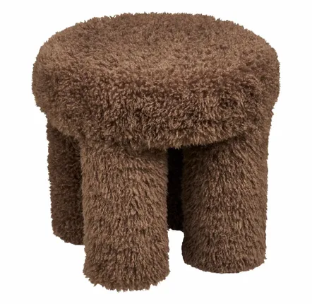 Bancs - Gisborne Pouf, brun, ø42x38 cm, HN1355 - HOUSE NORDIC